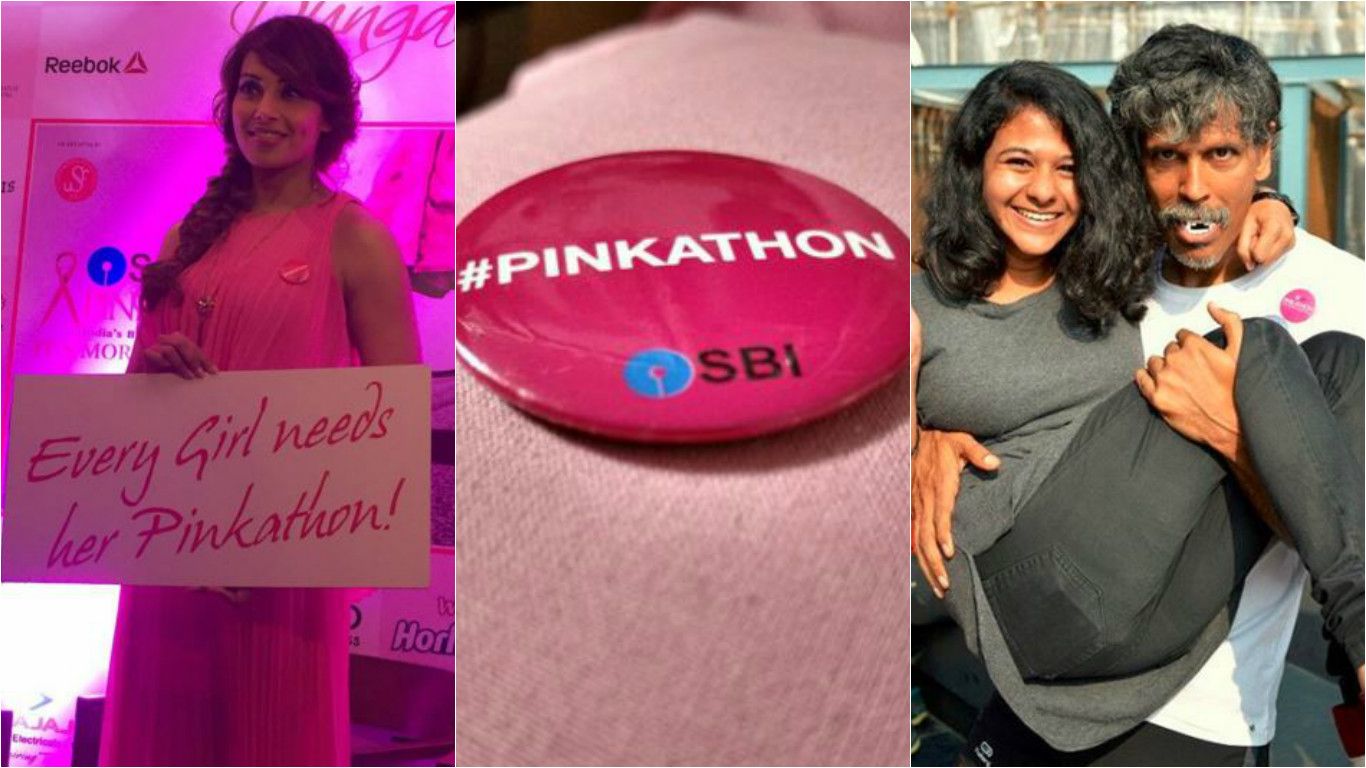 Pinkathon: Milind Soman And Bipasha Basu Run For A Cause