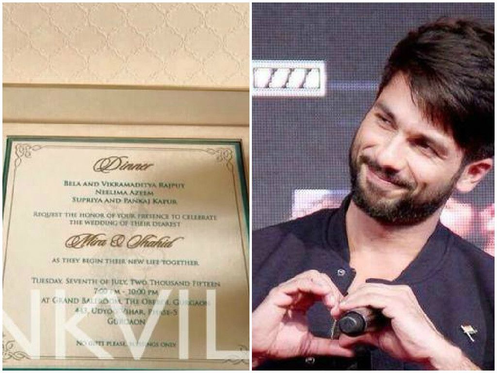 OMG, Could This be Shahid and Mira's Wedding Card?