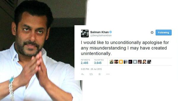Salman Khan Apologises And Deletes All His Tweets On Tiger Memon