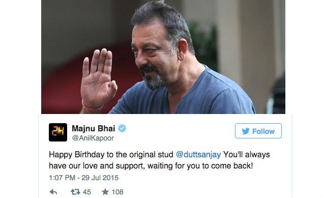 Twitter Is Flooded With Birthday Wishes And Love For Sanjay Dutt!