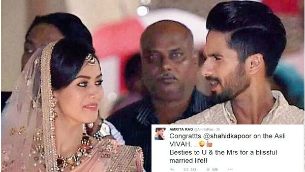 Bollywood Celebs Wish Shahid And Mira On Twitter 
