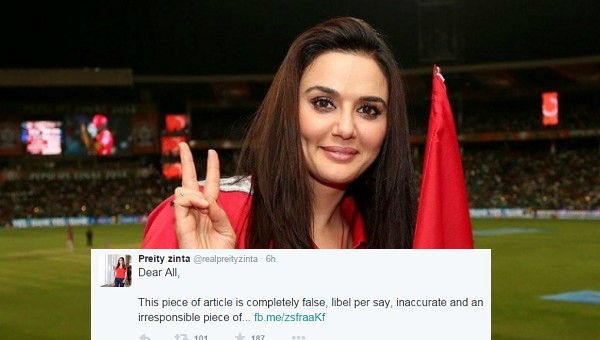 Preity Zinta Slams The Media