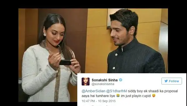 When Sonakshi Sinha Played Cupid For Sidharth Malhotra On Twitter!