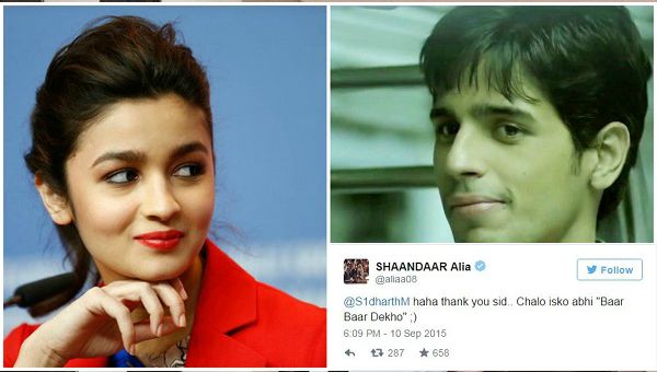 Sidharth and Alia's Twitter Conversation Proves That Their Love Is Shaandaar!