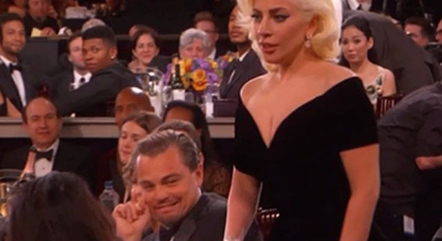 Leonardo DiCaprio's Expressions Were Priceless As Lady Gaga Won The Golden Globe Award