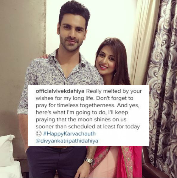 Hubby Vivek's Reply To Wifey Divyanka's Karva Chauth Message Will Make You Go Awww!