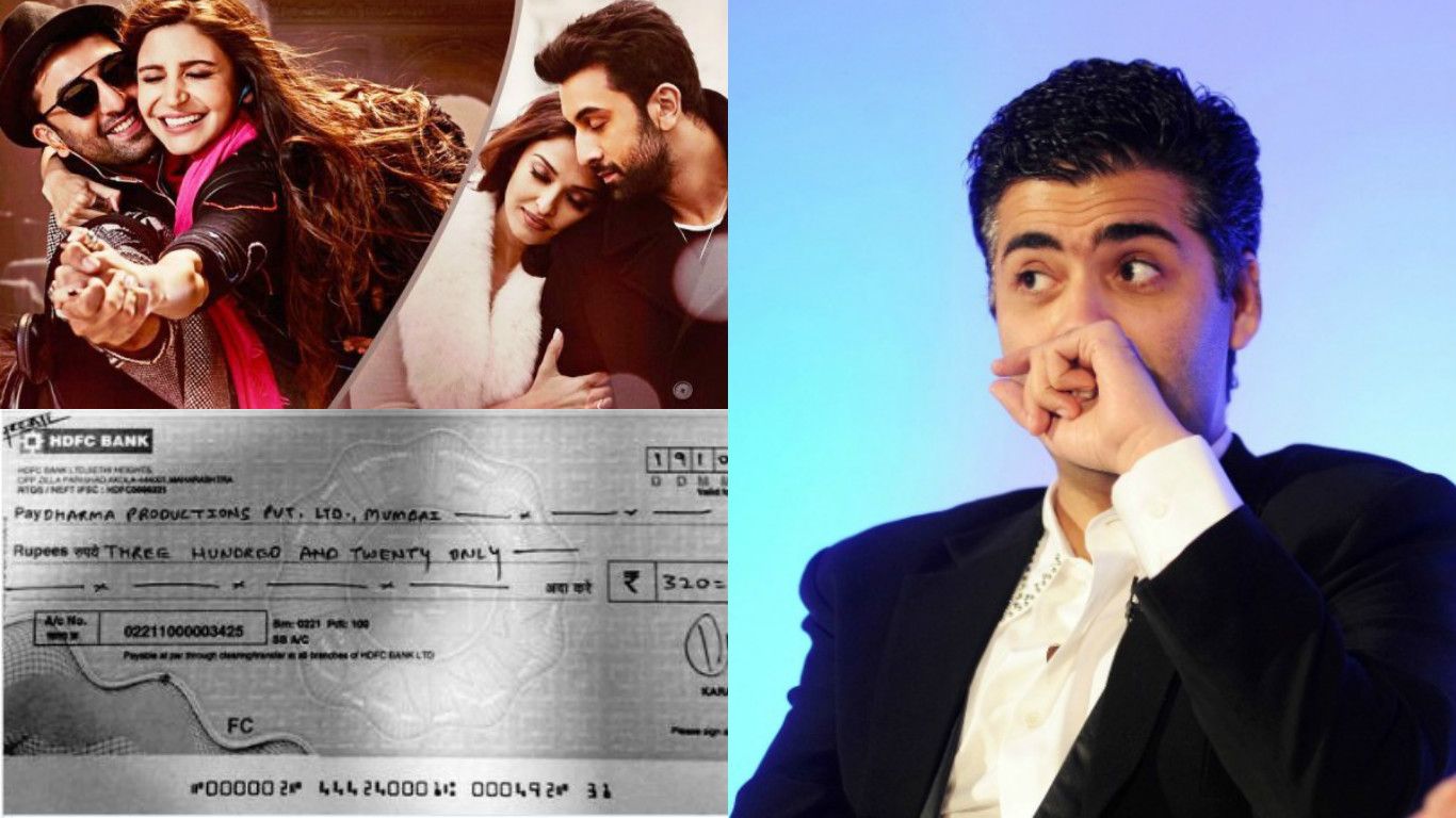 Here's Why A Businessman From Maharashtra Sent A 320 Rupees Cheque To Karan Johar!