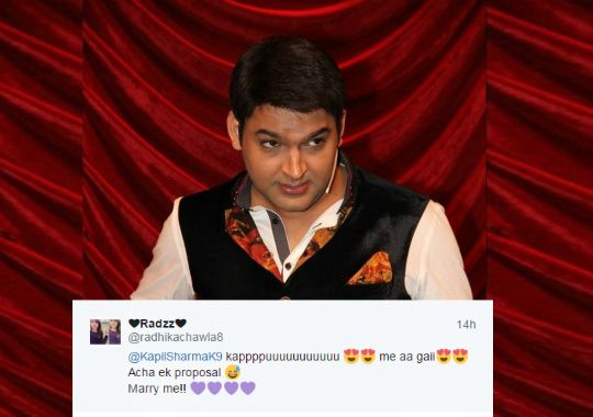 A Fangirl Proposed To Kapil Sharma On Twitter And His Reply Is Epic!