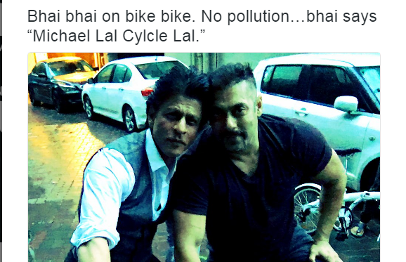 THIS Just Happened! SRK And Salman Took A Cycle Ride Together!