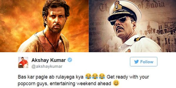 Hrithik and Akshay ‘Bromancing’ On Twitter Will End Your Day With A Smile!