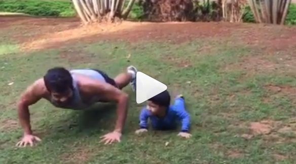 Shabir Ahluwalia's Son Doing Push Ups Is The Cutest Thing You Will See On The Internet Today!