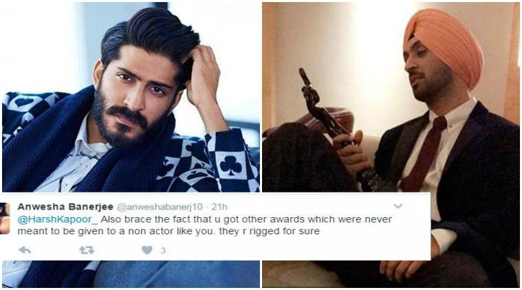 Here's How Twitter Trolled Harshvardhan Kapoor For Bashing Diljit Dosanjh's Filmfare Win