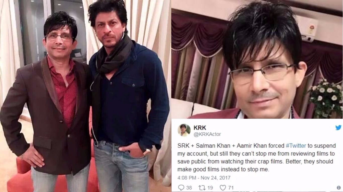KRK Is Back On Twitter And Has A Warning For Shahrukh, Salman & Aamir Khan