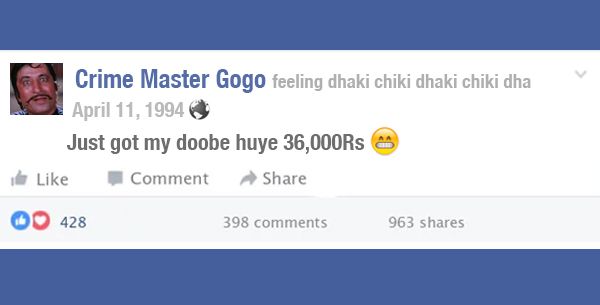 Here's What The Posts Of These Popular Bollywood Characters Would Look Like If They Joined Facebook!