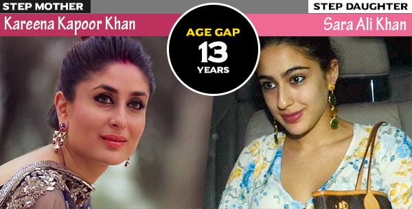 10 Bollywood Actresses And Their Age Difference With Their Step Kids!