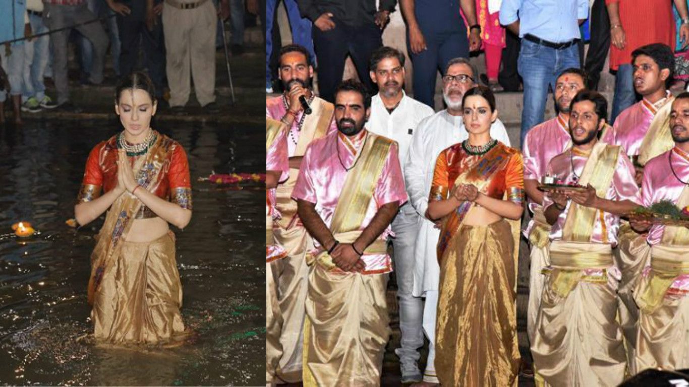 In Pictures: Kangana Ranaut Takes 5 Dips And Performs Ganga Aarti In Varanasi!