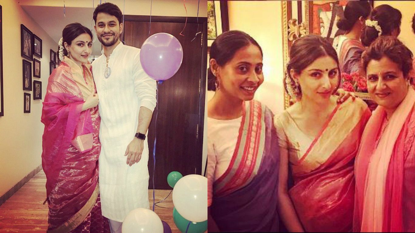 In Pictures: Soha Ali Khan Looks Gorgeous In A Pink Saree On Her Baby Shower!
