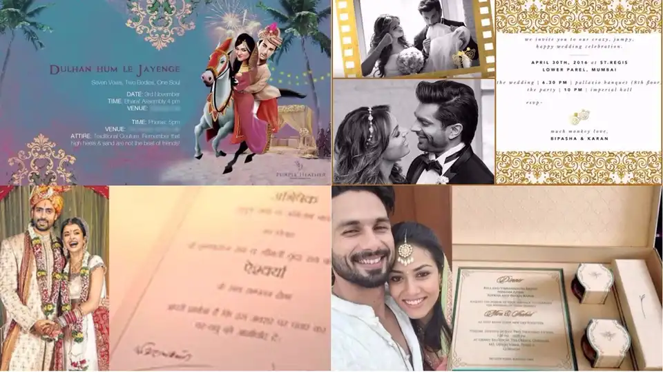 16 Bollywood Couples & Their Wedding Invitations 
