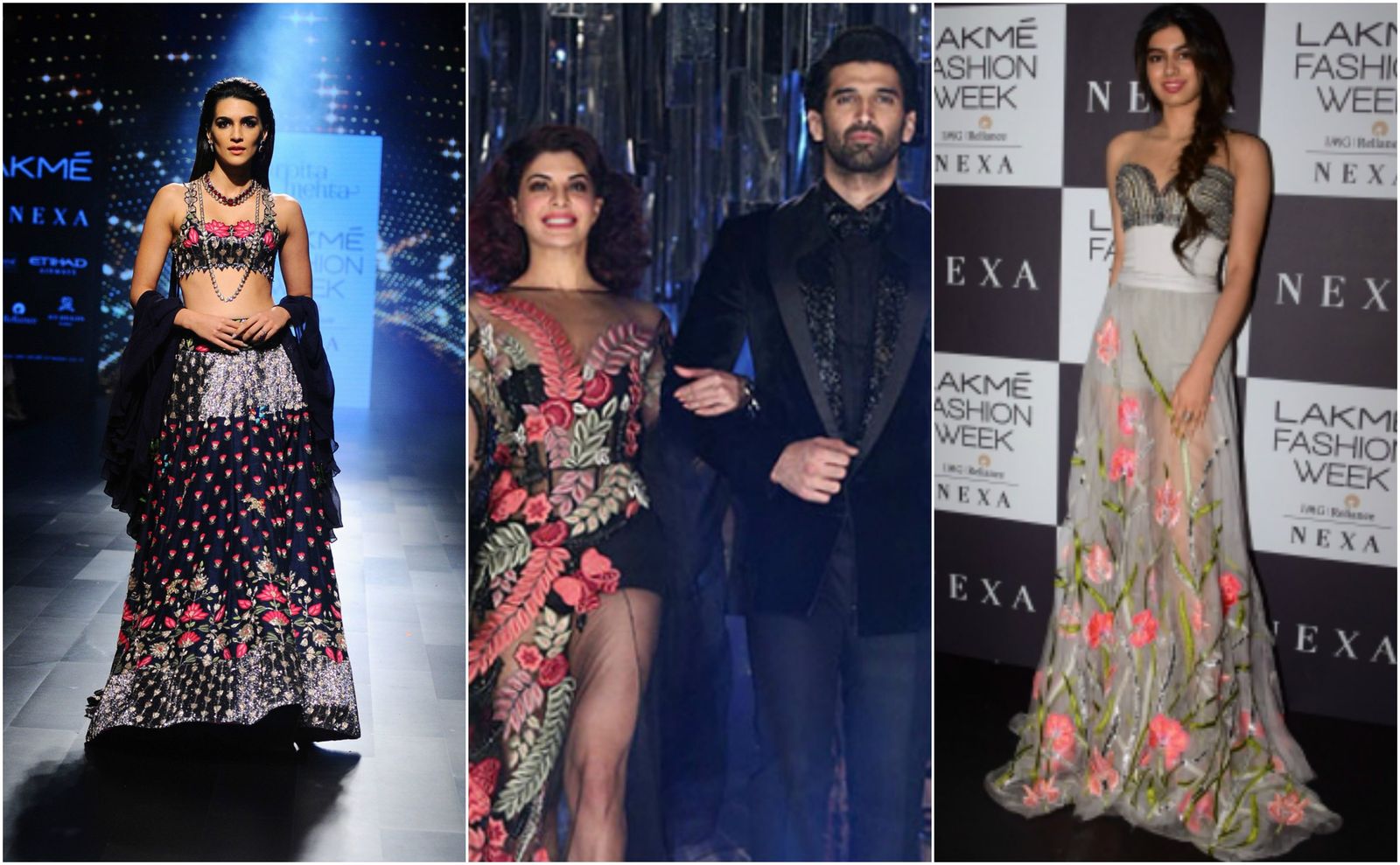Jacqueline Fernandez And Aditya Roy Kapur Set The Ramp On Fire While Khushi Kapoor Turns Heads At LFW'17!
