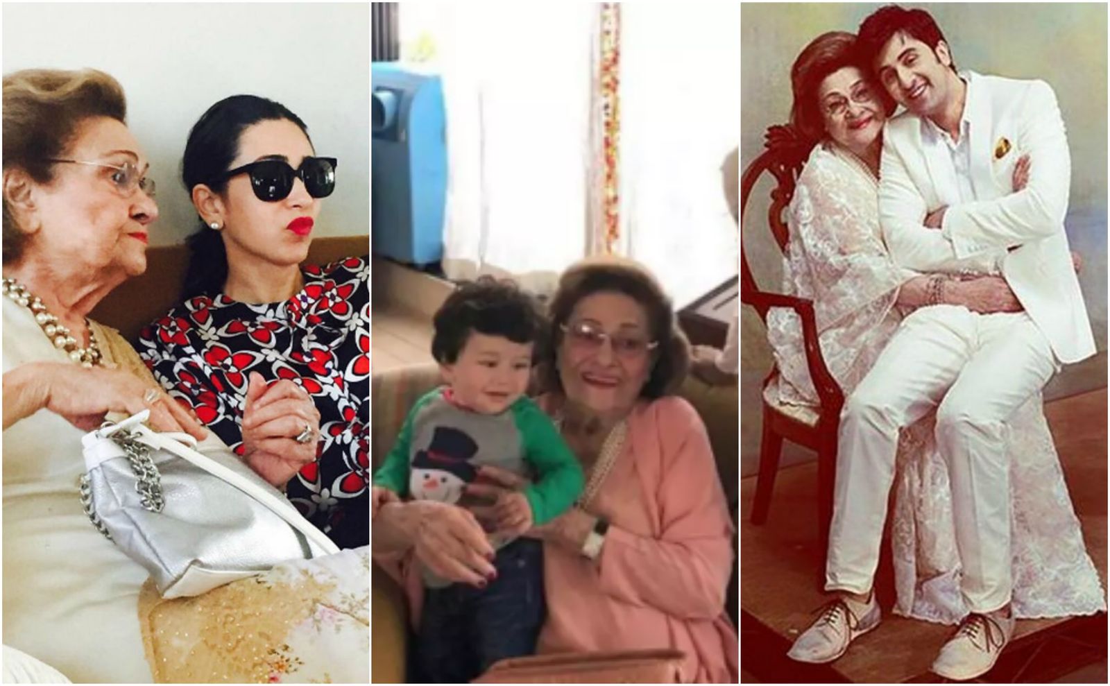 तस्वीरें: कुछ ऐसे थे करिश्मा, करीना और रणबीर के अपनी दादी कृष्णा राजकपूर से रिश्ते !