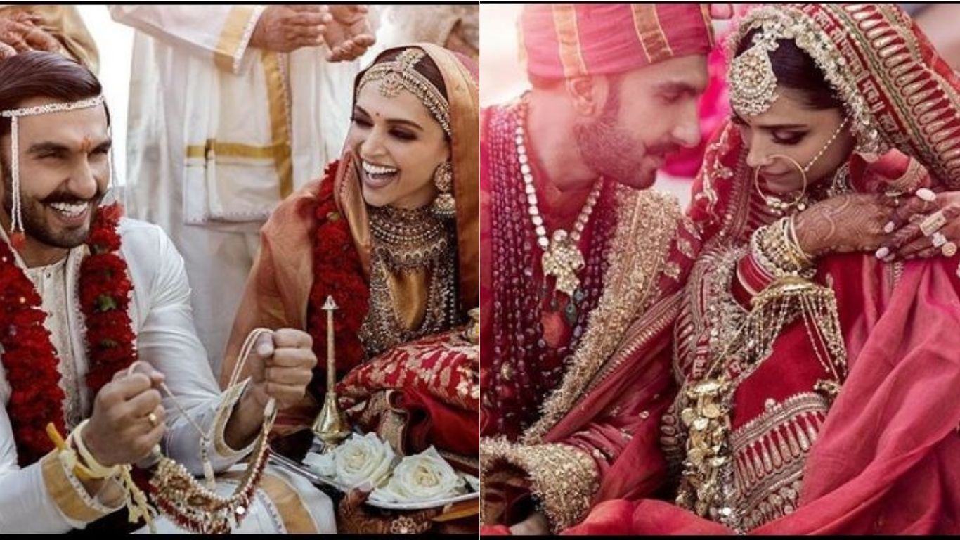 #DeepVeerKiShaadi: शादी की पहली तस्वीरों में महाराजा लग रहे हैं रणवीर सिंह, दीपिका लग रही हैं महारानी !