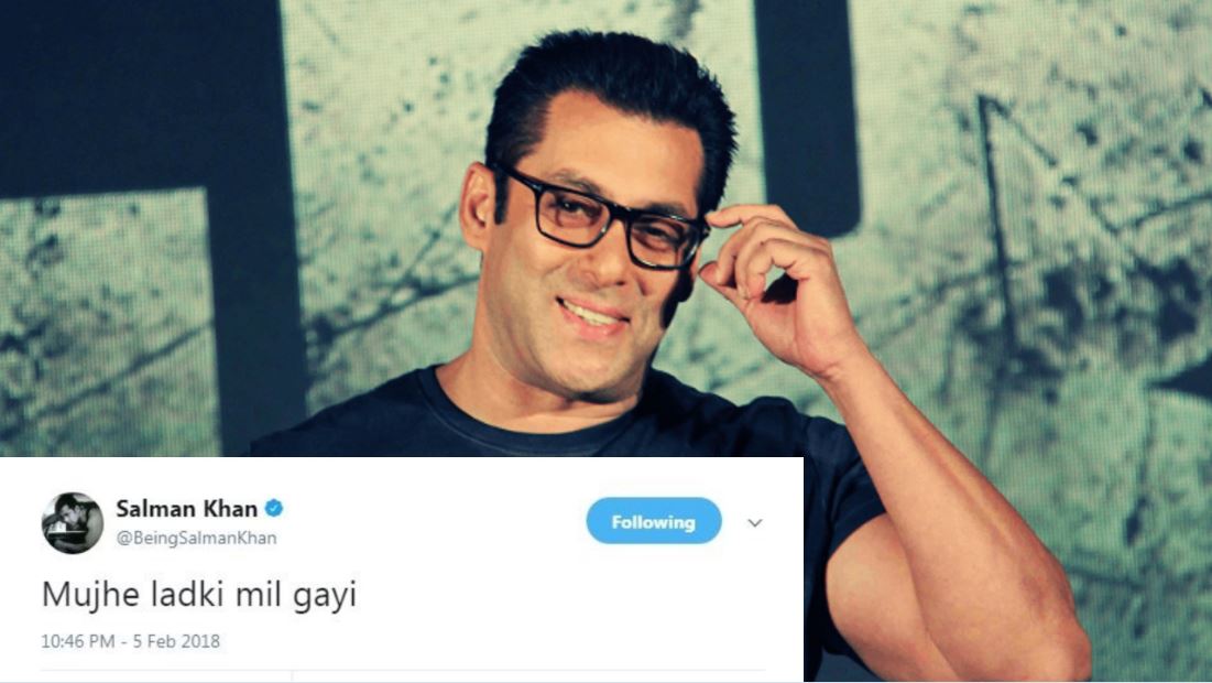 Salman Khan Just Announced On Twitter "Mujhe Ladki Mil Gayi" And Here Are 5 Things That He Could Mean