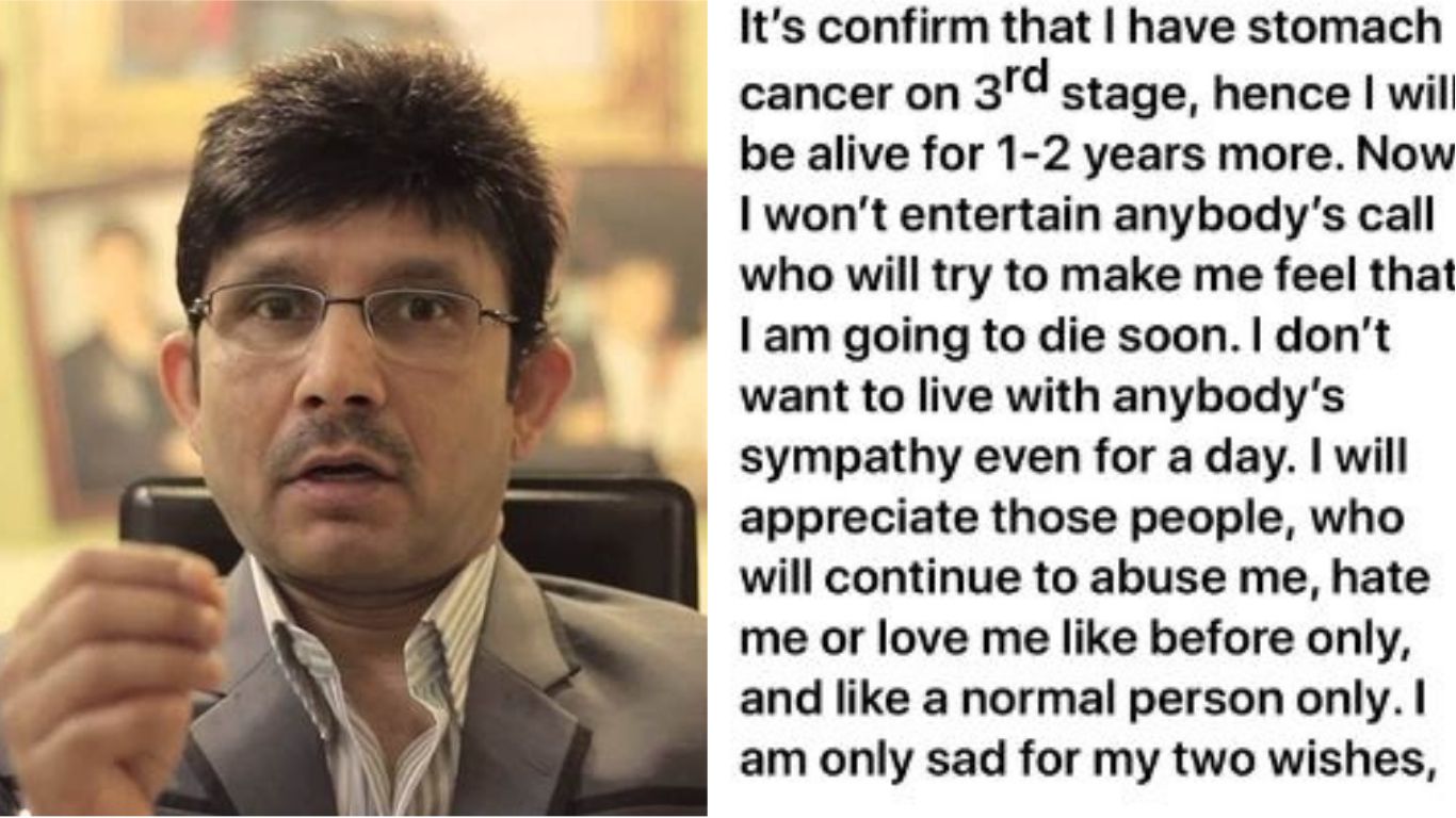 KRK Diagnosed With Third Stage Of Stomach Cancer, Actor Shares The Shocking News On Twitter