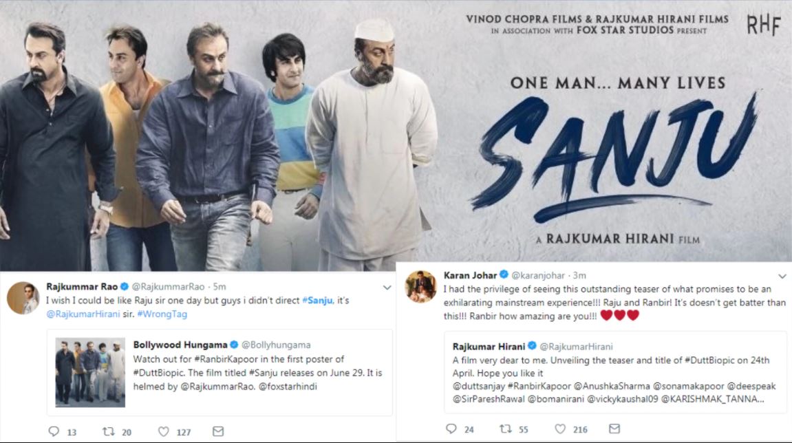 रणबीर कपूर की फिल्म 'संजू' के टीज़र पर ये रहा बॉलीवुड का रिएक्शन !