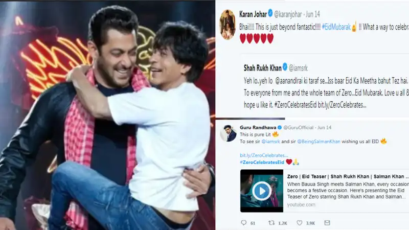  Best Eid Gift Ever : Bollywood Can't Thank Salman and Shahrukh Enough For The  Zero Teaser