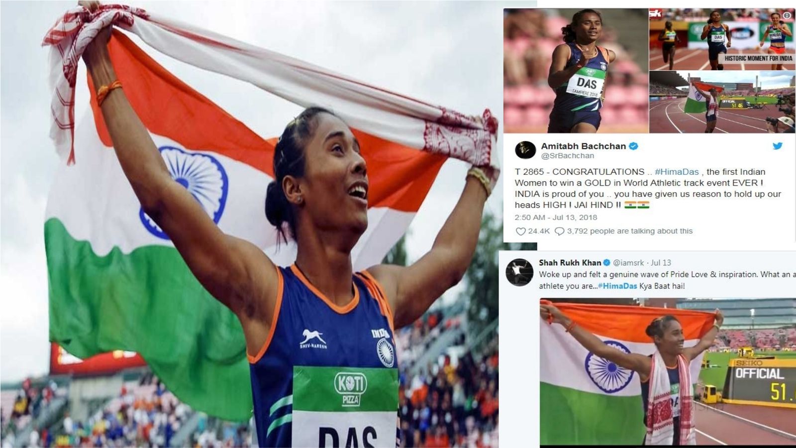 Bollywood Floods Twitter With Love For Hima Das, India's Golden Girl Of The Hour