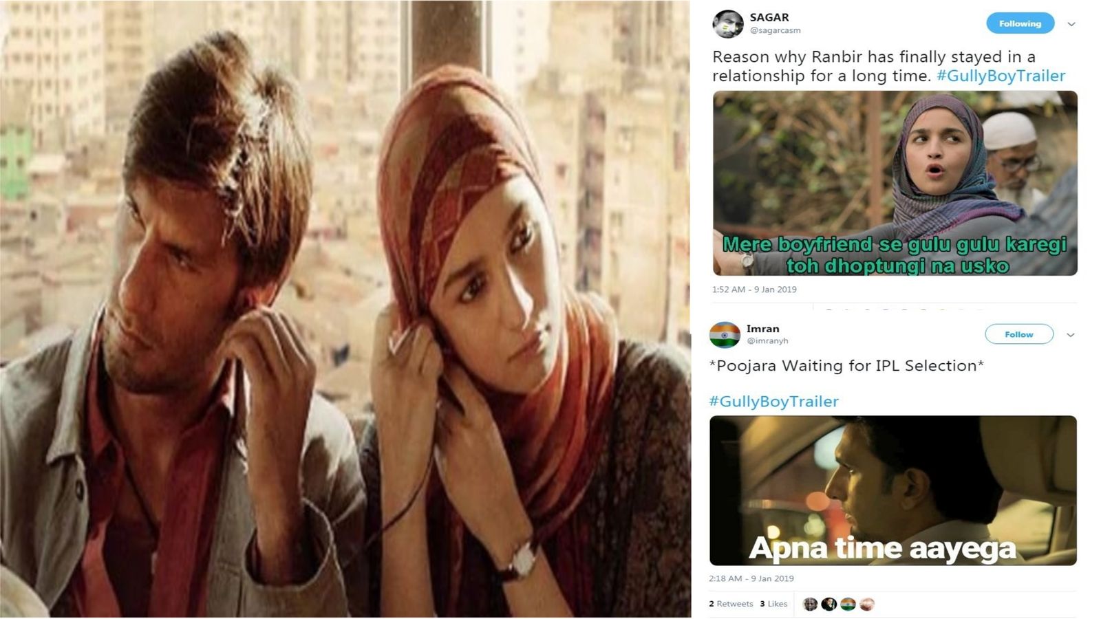 रणवीर सिंह की फिल्म गली बॉय के ट्रेलर से ट्विटर पर शुरू हुआ बेहद फनी मीम्स का सिलसिला !