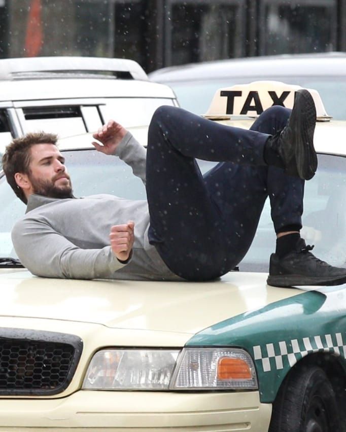 Liam Hemsworth Gets Hit By A Taxi While Shooting For His TV Series Dodge & Miles