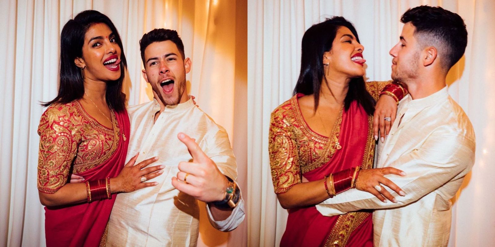 Priyanka Chopra, Nick Jonas Celebrate Their First Karwa Chauth Right Before A Jonas Brothers Concert And It's All Things Mushy