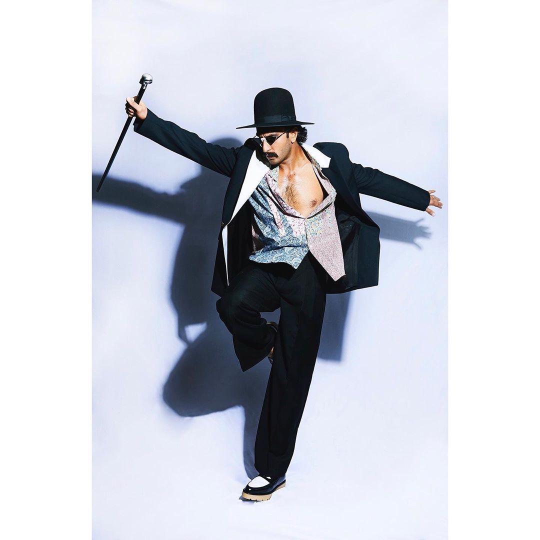 Ranveer Singh Poses Dressed As Charlie Chaplin, Wife Deepika Padukone Questions Why He Emptied Her Bronzer On His CHest