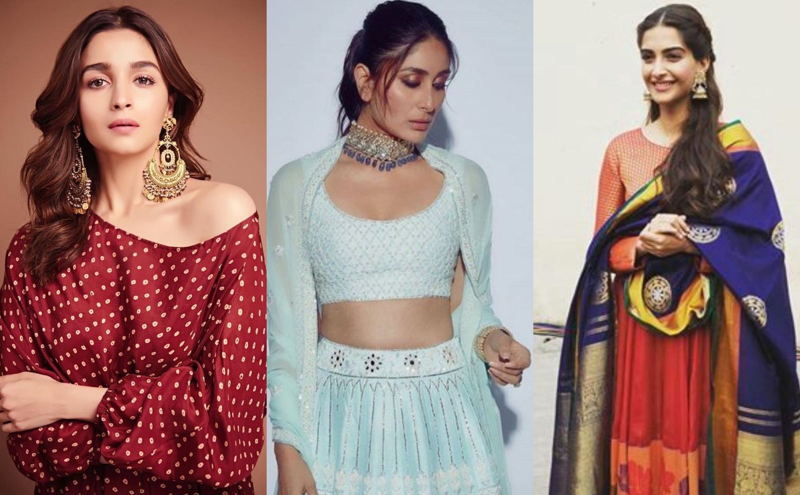 Let Alia Bhatt, Kareena Kapoor And Sonam Kapoor Inspire You To Make Your Simple Diwali Outfits Look Glamorous