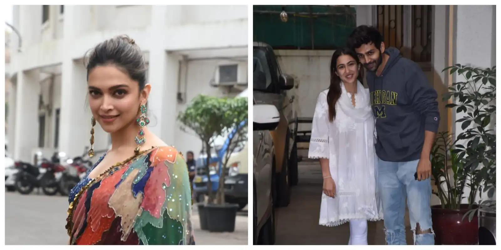 Spotted; Sara Ali Khan And Kartik Aaryan Pose Together For The Cameras, Deepika Padukone Continues To Promote Chhapaak