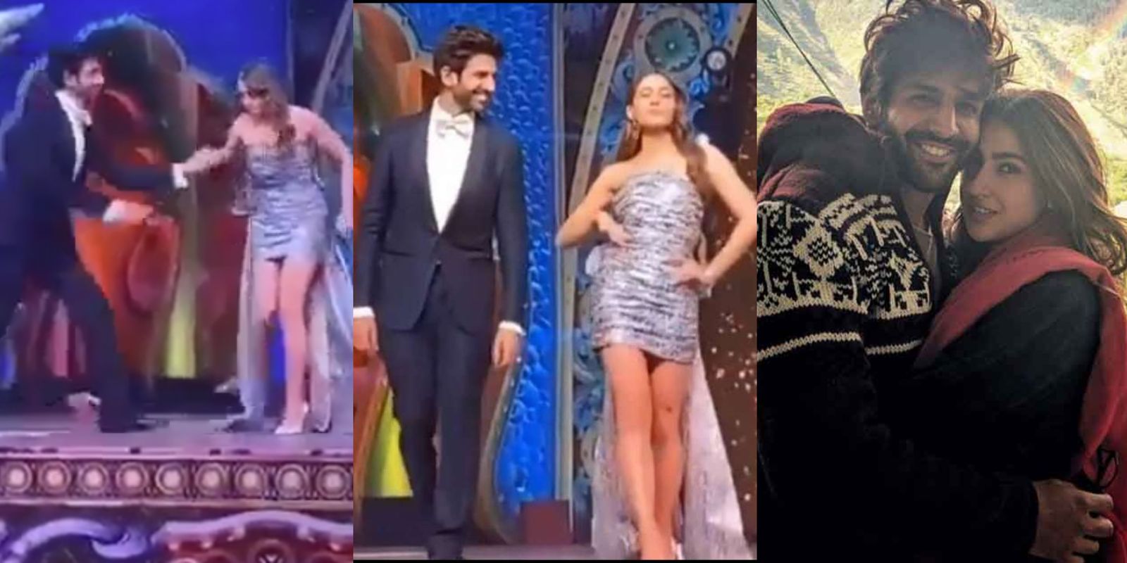Kartik Aaryan Holds Sara Ali Khan As She Is About To Trip On-Stage During Star Screen Awards! Watch Video...