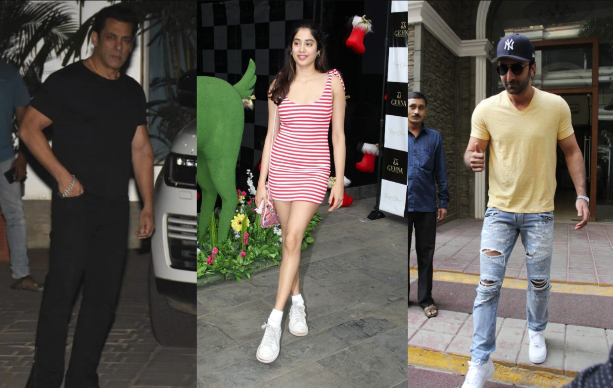 Spotted: Janhvi Kapoor Reminds Us Of Christmas In A Candy-Striped Dress, Ranbir Kapoor Spreads His Charm