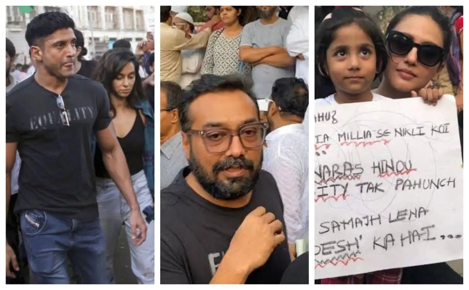 From Farhan Akhtar To Huma Qureshi And Swara Bhaskar, Bollywood Attends The Anti-CAA Protests At Mumbai August Kranti Maidan