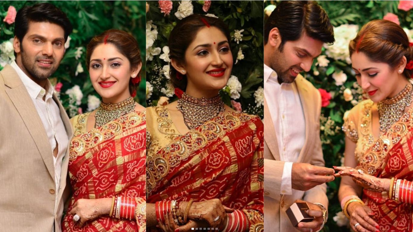 सायशा सहगल और आर्या के शादी रिसेप्शन की तस्वीरें आई सामने, खूबसूरत लग रही है जोड़ी !