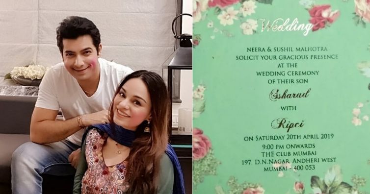 Ssharad Malhotra And Ripci Bhatia's Wedding Card Is Here And It Is Simple Yet Elegant!