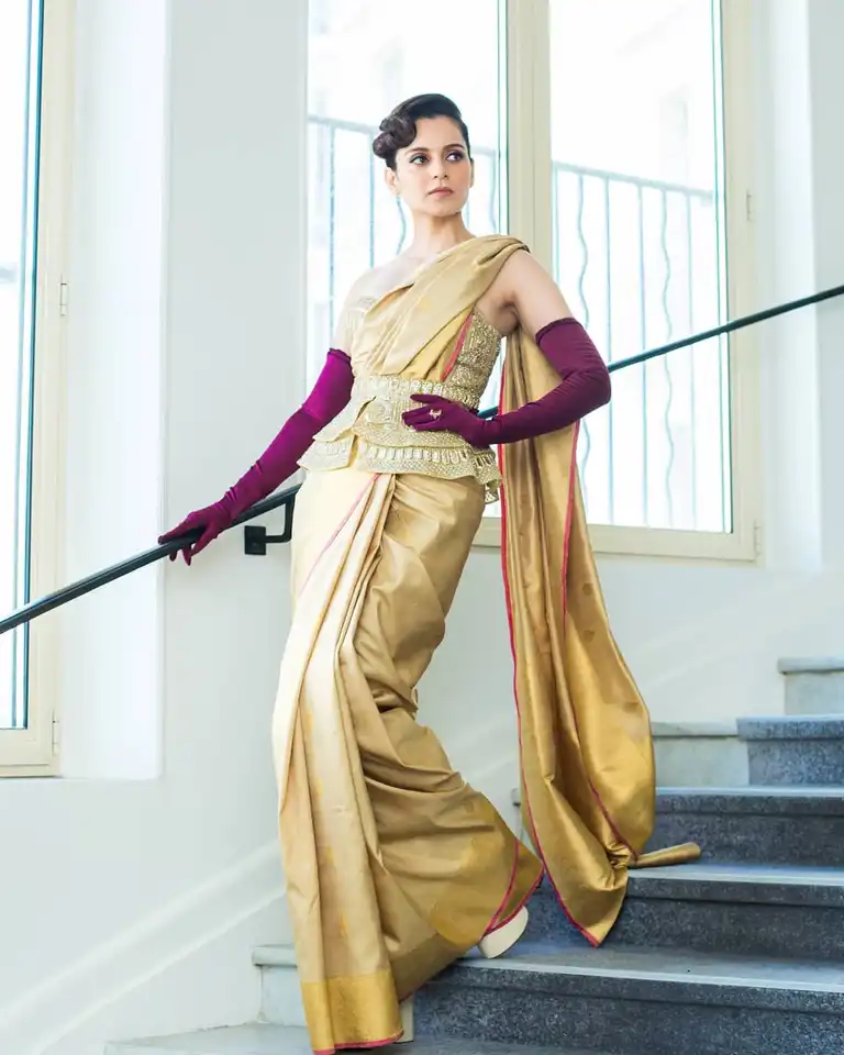 Kangana Ranaut Goes Vintage For Cannes 2019 Wearing A Kanjeevaram Saree With A Twist