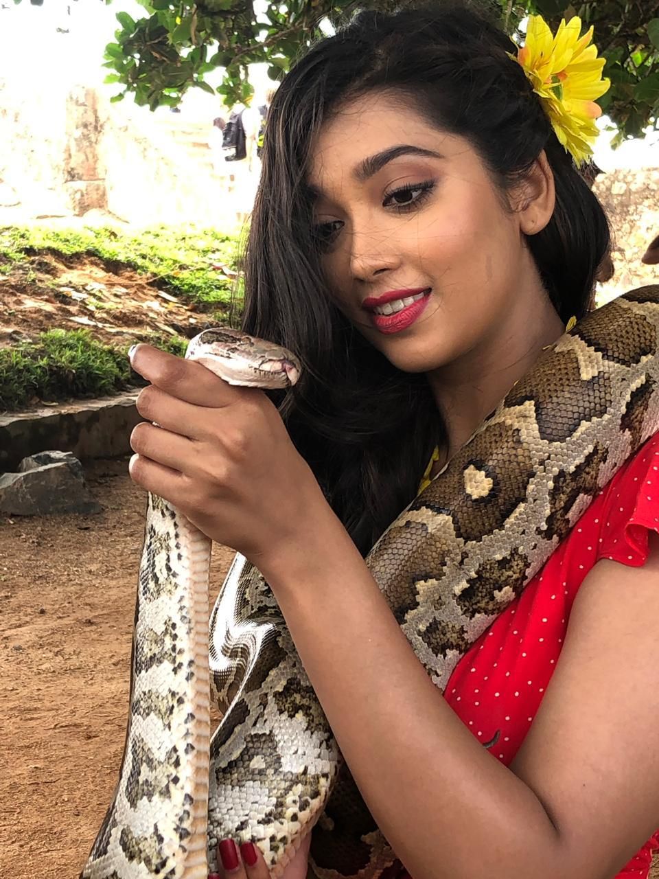 Oh Dear! A Python Chokes Digangana Suryavanshi while shooting!