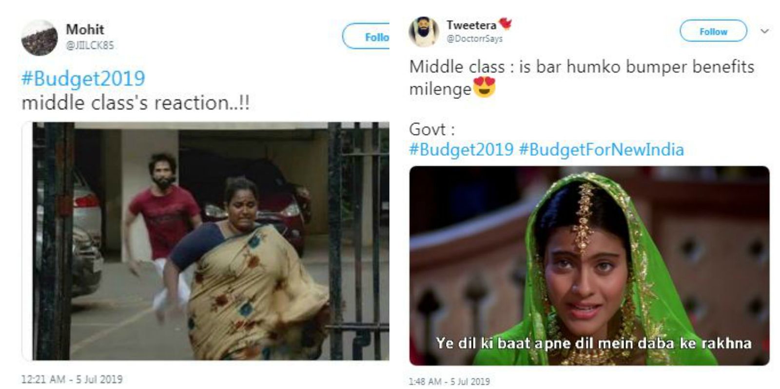 Budget 2019: Twitter Is Flooded With Bollywood Inspired ‘Middle Class’ Memes And They Are Hilarious AF