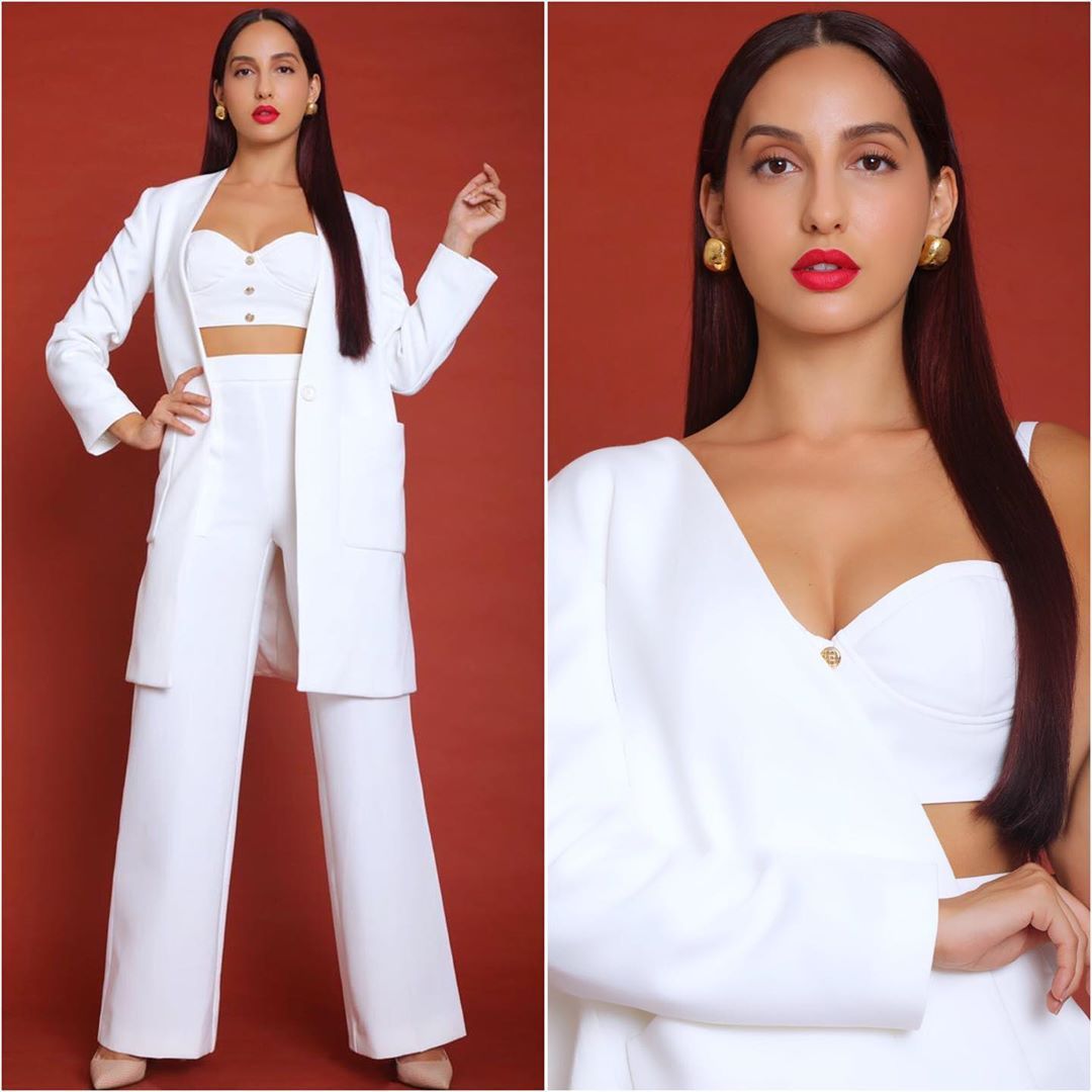 Nora Fatehi White Pantsuit Look Is The Trend Of The Season That You Simply Can’t Avoid