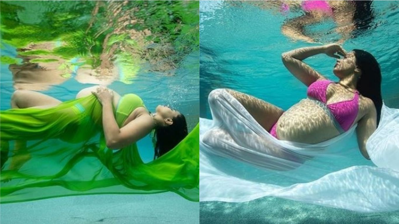 Pregnant Sameera Reddy Poses Underwater In Bikini: ‘Want To Celebrate My Bump’s Beauty In 9th Month’