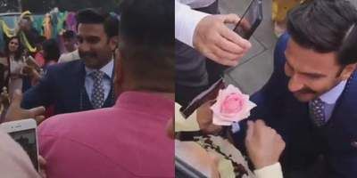 घुटनों पर बैठकर रणवीर सिंह ने बुजुर्ग महिला को दिया फूल, वीडियो वायरल!