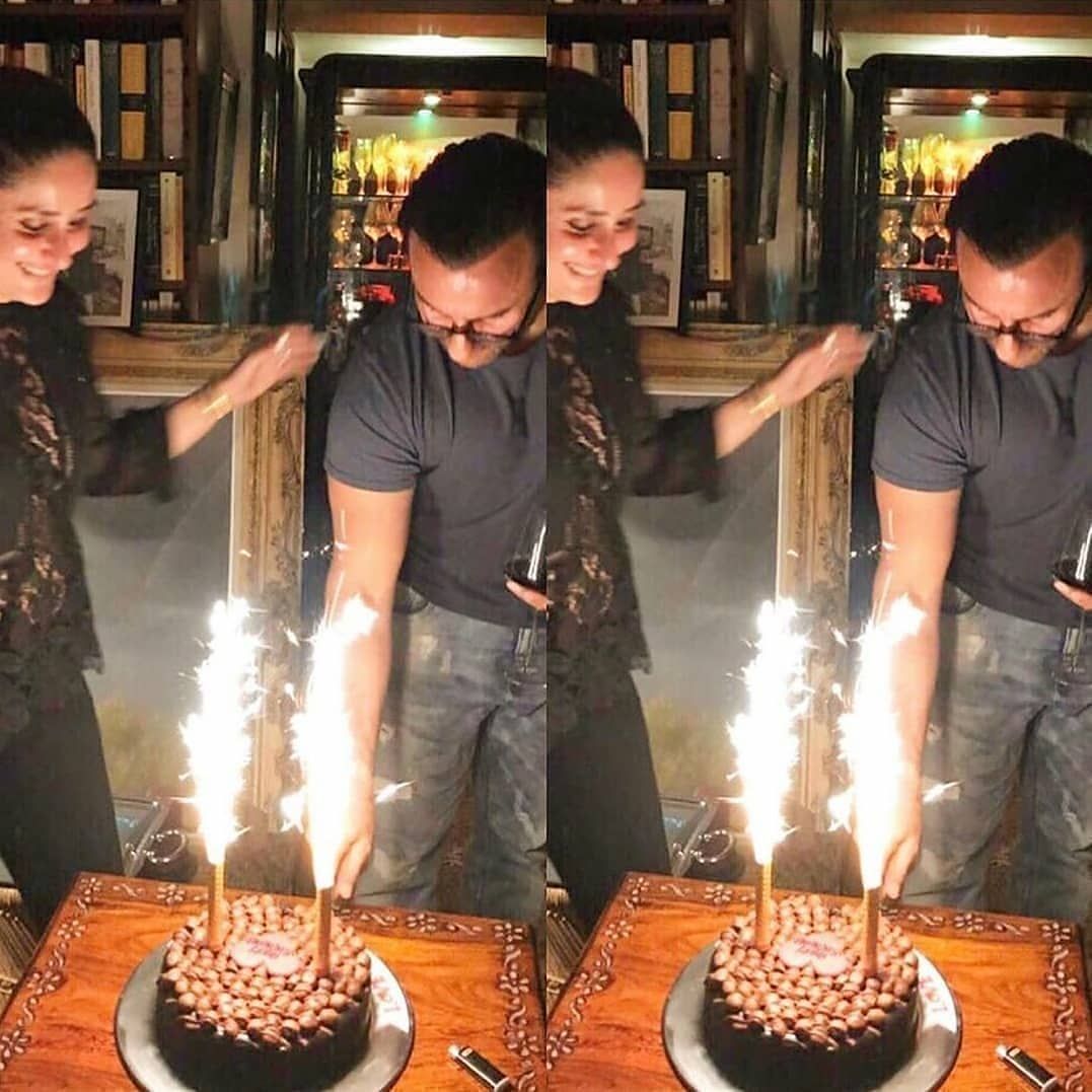 Saif Ali Khan And Kareena Kapoor Cutting A Cake On The Former’s 49th Birthday Is Going Viral! But It Is FAKE!!!