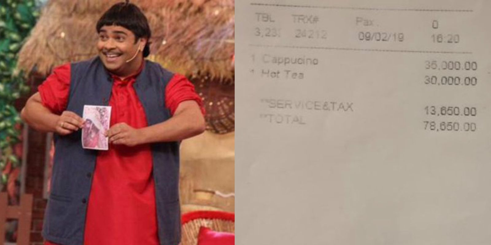 Comedian Kiku Sharda Pays 78,650 For Cappuccino And Tea, But Here’s Why He Didn’t Complain!