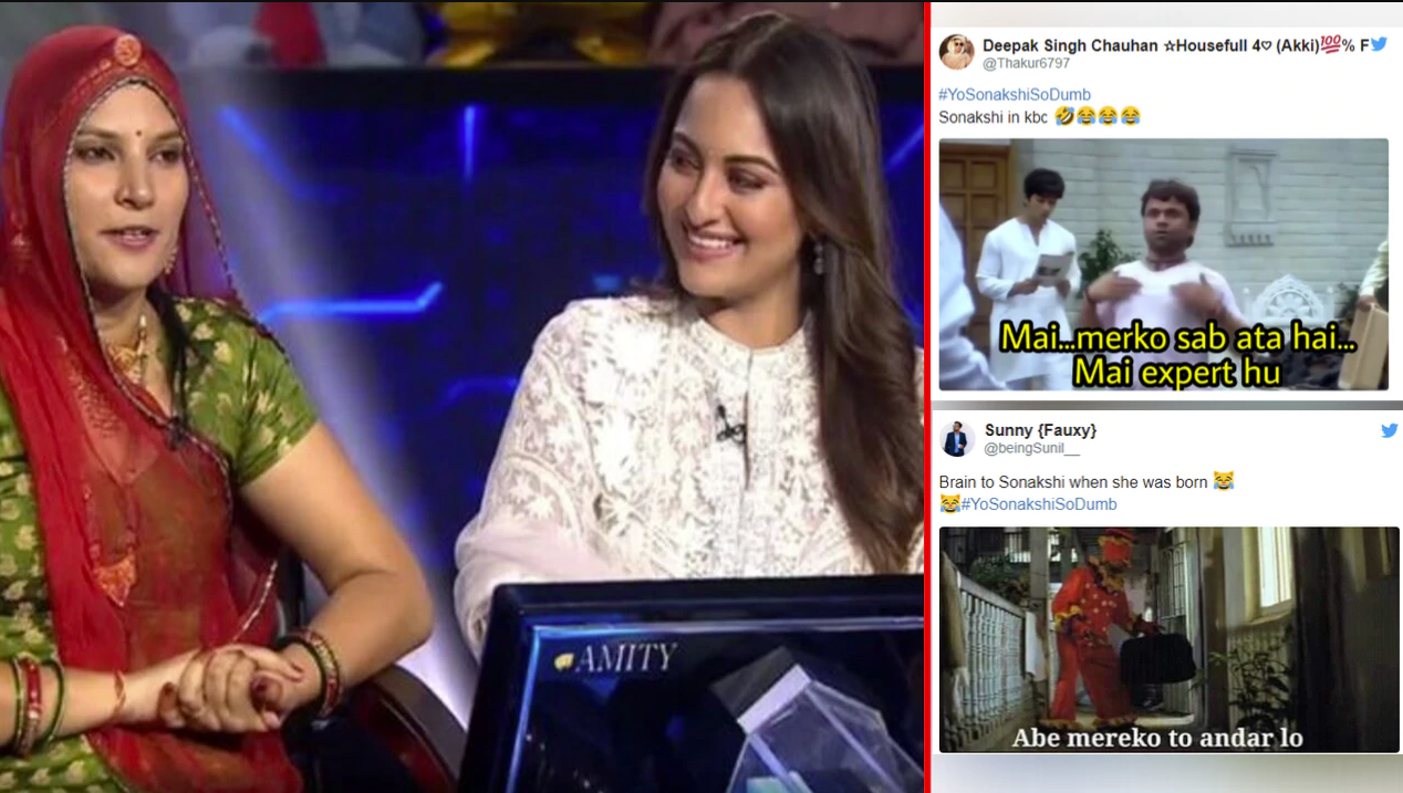Twitterati Roasts Sonakshi Sinha After She Uses Lifeline On A Question On Ramayana ON KBC 11, #YoSonakshiSoDumb Trends!